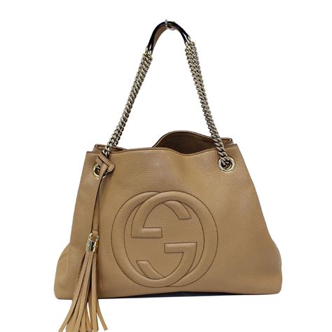 authentic gucci soho bag beige sale|gucci shoulder bag black handbags.